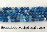 CAA2258 15.5 inches 8mm faceted round banded agate beads