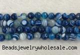 CAA2260 15.5 inches 12mm faceted round banded agate beads