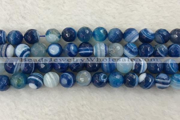 CAA2260 15.5 inches 12mm faceted round banded agate beads