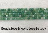 CAA2277 15.5 inches 4mm faceted round banded agate beads