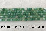 CAA2278 15.5 inches 6mm faceted round banded agate beads