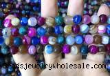 CAA2295 15.5 inches 10mm faceted round banded agate beads