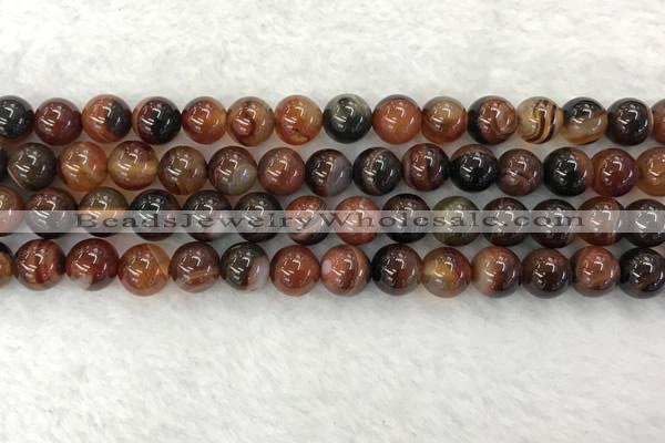 CAA2321 15.5 inches 10mm round banded agate gemstone beads