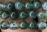 CAA2356 15.5 inches 4mm round moss agate beads wholesale