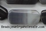 CAA238 15.5 inches 20*40mm rectangle grey line agate beads