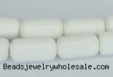 CAA24 15.5 inches 10*20mm cylinder white agate gemstone beads