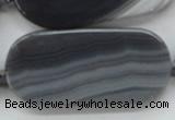 CAA240 15.5 inches 25*55mm rectangle grey line agate beads