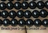 CAA2402 15.5 inches 4mm round black agate beads wholesale