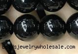 CAA2406 15.5 inches 12mm round black agate beads wholesale