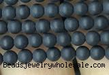 CAA2445 15.5 inches 2mm round matte black agate beads wholesale