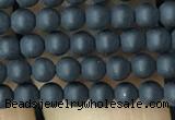 CAA2446 15.5 inches 3mm round matte black agate beads wholesale