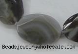 CAA247 15.5 inches 22*32mm faceted oval grey line agate beads