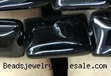 CAA2568 15.5 inches 13*18mm rectangle black agate beads wholesale