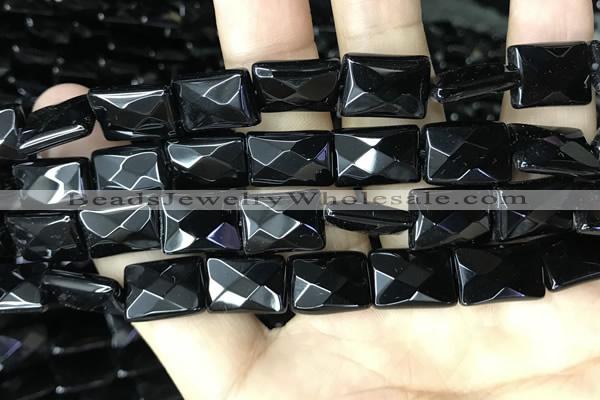 CAA2621 15.5 inches 13*18mm faceted rectangle black agate beads