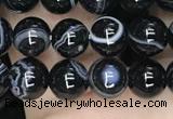 CAA2636 15.5 inches 6mm round banded black agate beads wholesale