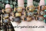 CAA2683 15.5 inches 13*18mm - 13*22mm vase-shaped tibetan agate dzi beads