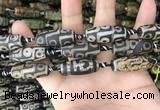 CAA2689 15.5 inches 12*30mm - 14*30mm rice tibetan agate dzi beads