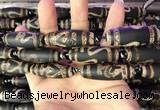 CAA2693 15.5 inches 14*38mm - 16*43mm rice tibetan agate dzi beads