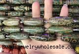 CAA2696 15.5 inches 14*38mm - 16*43mm rice tibetan agate dzi beads