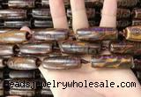 CAA2697 15.5 inches 14*38mm - 16*43mm rice tibetan agate dzi beads