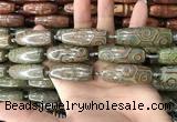 CAA2710 15.5 inches 14*38mm - 16*43mm rice tibetan agate dzi beads