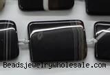 CAA273 15.5 inches 20*40mm rectangle black line agate beads