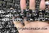 CAA2730 15.5 inches 10*25mm - 11*25mm rice tibetan agate dzi beads