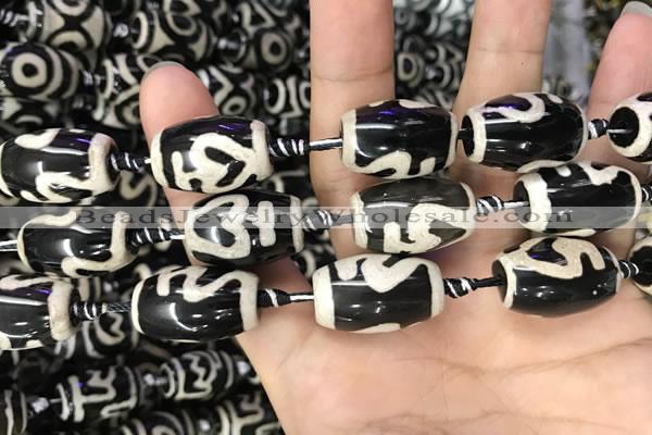 CAA2735 15.5 inches 14*21mm - 16*22mm drum tibetan agate dzi beads