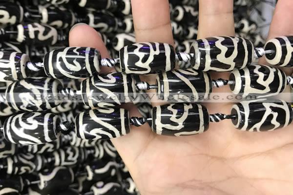 CAA2736 15.5 inches 14*21mm - 16*22mm drum tibetan agate dzi beads