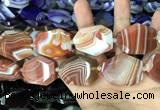 CAA2773 25*32mm - 27*35mm faceted freeform line agate beads