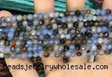 CAA2800 15 inches 4mm faceted round fire crackle agate beads wholesale