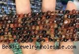 CAA2801 15 inches 4mm faceted round fire crackle agate beads wholesale