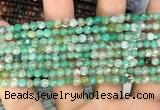 CAA2802 15 inches 4mm faceted round fire crackle agate beads wholesale