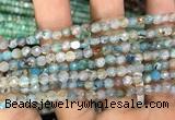 CAA2803 15 inches 4mm faceted round fire crackle agate beads wholesale