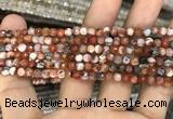 CAA2804 15 inches 4mm faceted round fire crackle agate beads wholesale