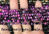 CAA2824 15 inches 4mm faceted round fire crackle agate beads wholesale