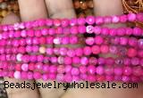 CAA2831 15 inches 4mm faceted round fire crackle agate beads wholesale