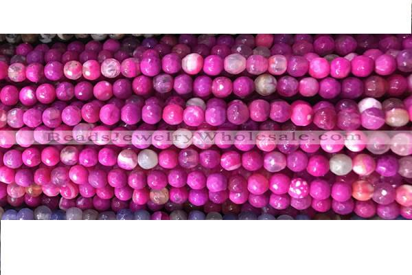 CAA2884 15 inches 6mm faceted round fire crackle agate beads wholesale