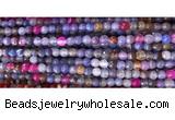 CAA2885 15 inches 6mm faceted round fire crackle agate beads wholesale