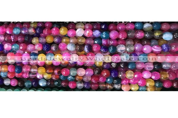 CAA2887 15 inches 6mm faceted round fire crackle agate beads wholesale