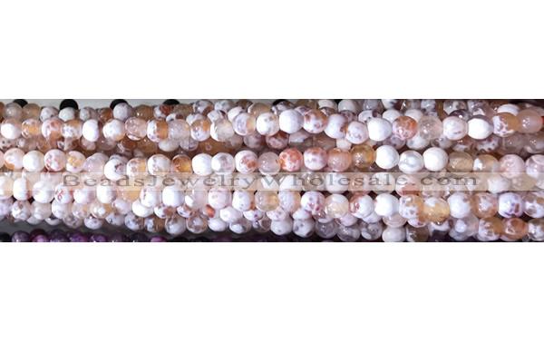 CAA2891 15 inches 6mm faceted round fire crackle agate beads wholesale