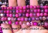 CAA2895 15 inches 6mm faceted round fire crackle agate beads wholesale