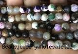 CAA2924 15 inches 6mm faceted round fire crackle agate beads wholesale