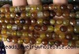 CAA2928 15 inches 6mm faceted round fire crackle agate beads wholesale