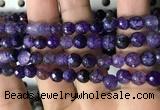 CAA2929 15 inches 6mm faceted round fire crackle agate beads wholesale