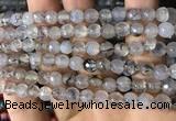 CAA2930 15 inches 6mm faceted round fire crackle agate beads wholesale