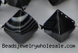 CAA294 15.5 inches 20*20*20mm black line agate gemstone beads