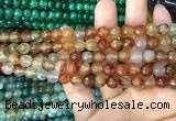 CAA2966 15 inches 8mm faceted round fire crackle agate beads wholesale