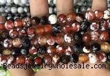 CAA2978 15 inches 8mm faceted round fire crackle agate beads wholesale