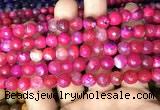 CAA2995 15 inches 8mm faceted round fire crackle agate beads wholesale